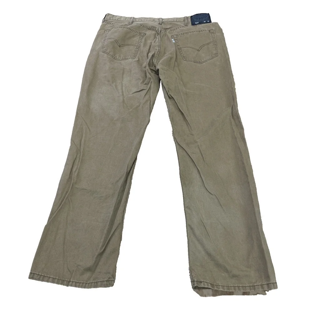Levis 514 Jeans Mens 38X32 (36X31) Khaki Tan Straight Leg 100% Cotton Chino